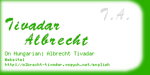 tivadar albrecht business card